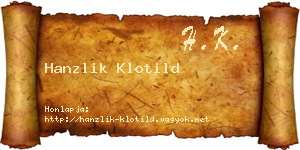 Hanzlik Klotild névjegykártya